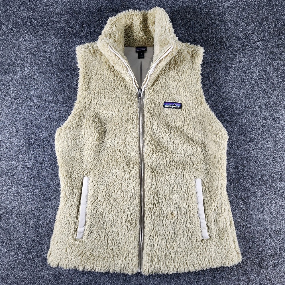 Patagonia Los Gatos Fleece Full Zip Vest Women's Small Fuzzy Lt Brown Comfy Warm